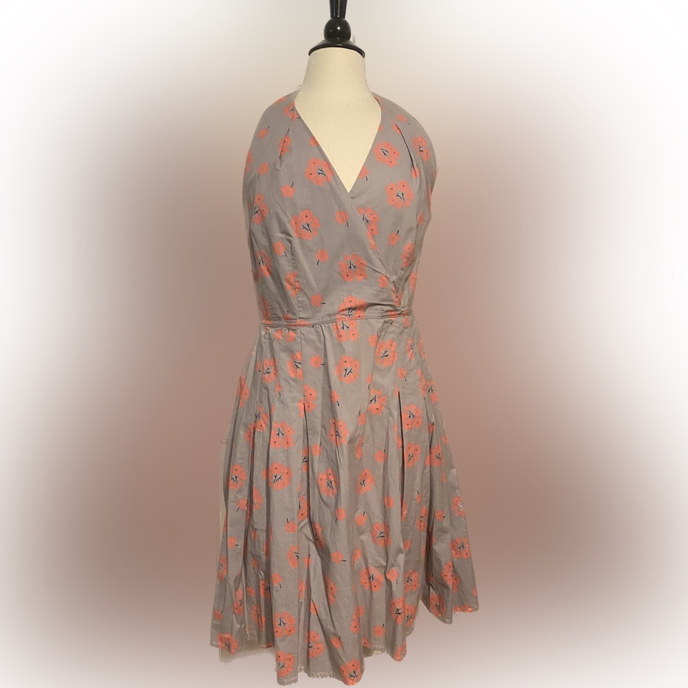 Boden Halter Neck RETRO Floral Print Dress US 8R